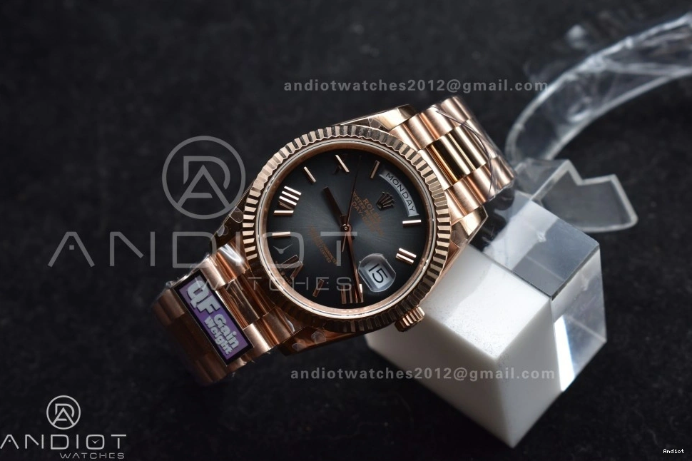 Steel Best V4 904L on Edition Bracelet Dial Ombre QF A2836 Slate (Gain Weight) President RG DayDate 40 0306